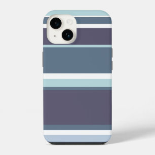 Coque Pour iPhone 14 Rayures gris-bleu