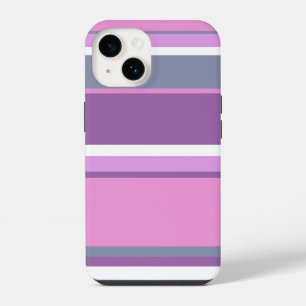Coque Pour iPhone 14 Rayures lilas