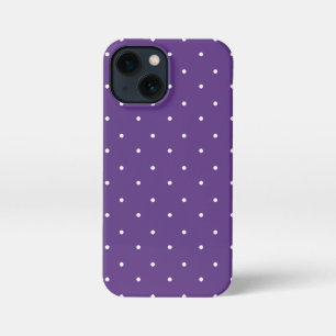 Etui iPhone 13 Mini Rebecca Pourpre et blanc Pois cas de téléphone