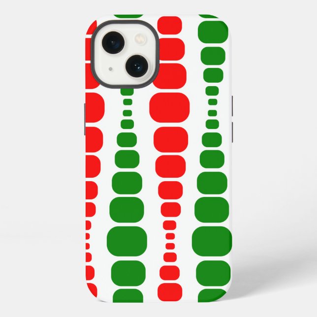 Coque iPhone Rectangles Modernes de Noël  (Verso)