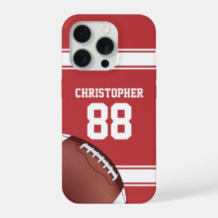 Red and White Stripes Jersey Grid Fer Football