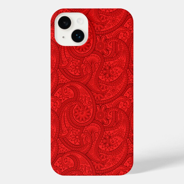 Coque iPhone Red Paisley (Verso)