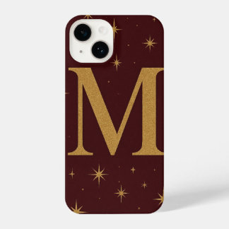 Coque Pour iPhone 14 🔥 Red Phone Case with Big M & Yellow Stars – Bold