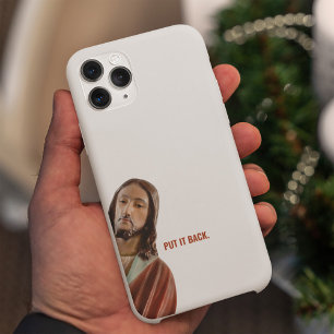 Coque Pour Pour iPhone 14 Pro Max Remettez-le en place Jésus drôle sur fond blanc