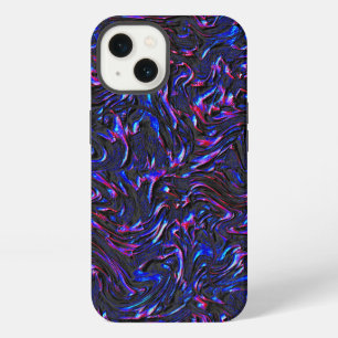 Etui iPhone 13 ressemblant à un mur texturé bleu et rose