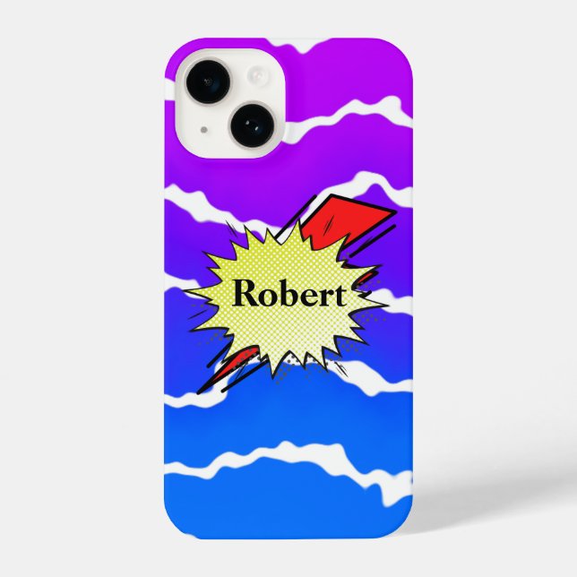 Coque iPhone Retro bubble color comic (Verso)