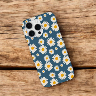 Coque iPhone 16 Pro Max Retro Chic Navy bleu floral motif Whimsical