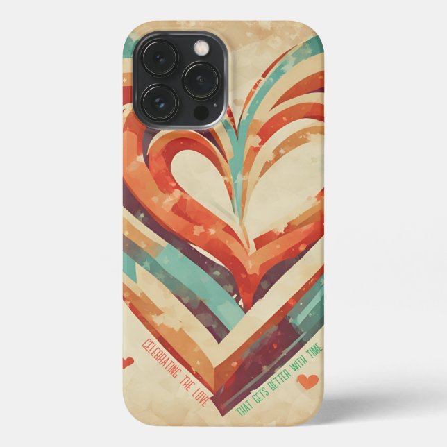 Coque iPhone Rétro en forme de coeur (Verso)