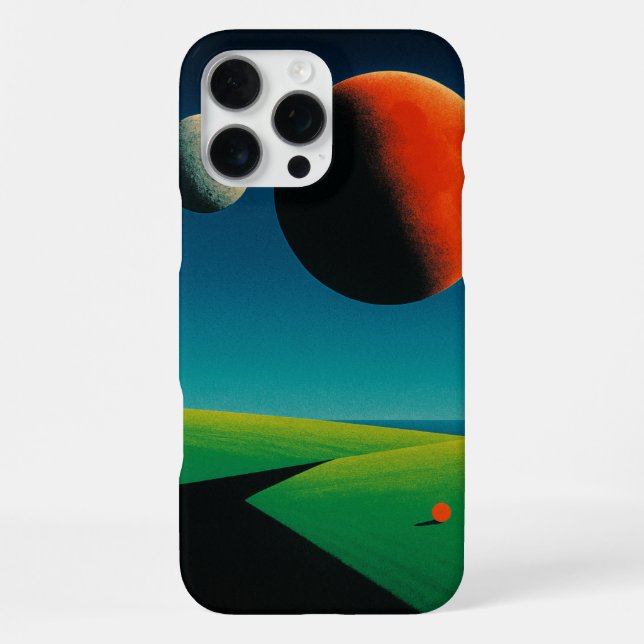 Coque iPhone retro futuristic surreal planet (Verso)