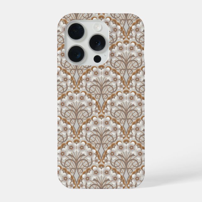 Coque iPhone Retro Nouveau - Natures Curves and Timeless Blooms (Verso)