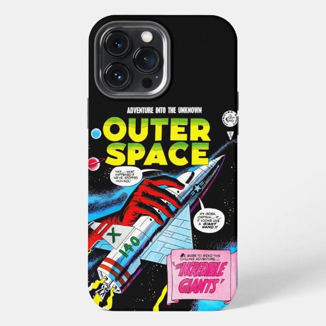 Coque iPhone Retro Sci-Fi Adventure Outer Space Comics Couvertu (Verso)