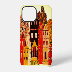 Coque iPhone 12 Retro Sweet Home Poster : Maisons de dessin