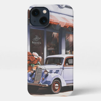 Etui iPhone 13 Rétro vieille voiture iPhone 13 Slim Fit Coque, Gl