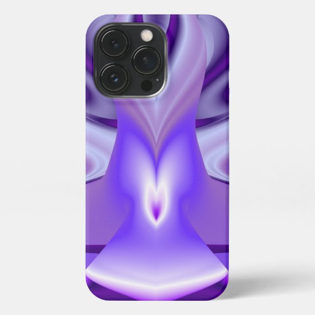 Coque iPhone Rêves arc-en-ciel à fleurs violettes (Verso)