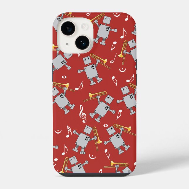 Coque iPhone Robot Trombone (Verso)