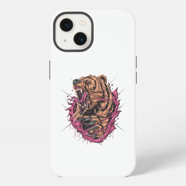 Coque iPhone Roche de l'ours en colère | Boîtier téléphonique p (Verso)