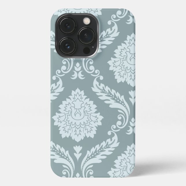 Coque iPhone Rococo Damask Art I Duck Egg Blue+Teal (Verso)