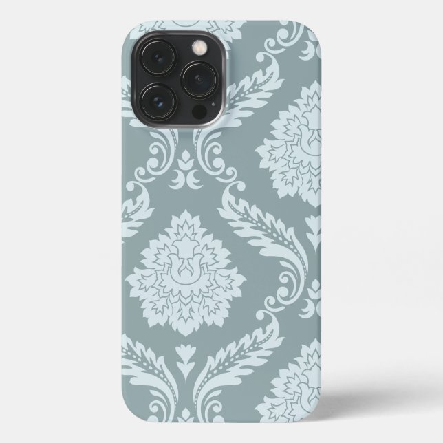 Coque iPhone Rococo Damask Art I Duck Egg Blue+Teal (Verso)