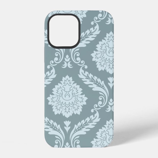 Coque iPhone Rococo Damask Art I Duck Egg Blue+Teal (Verso)