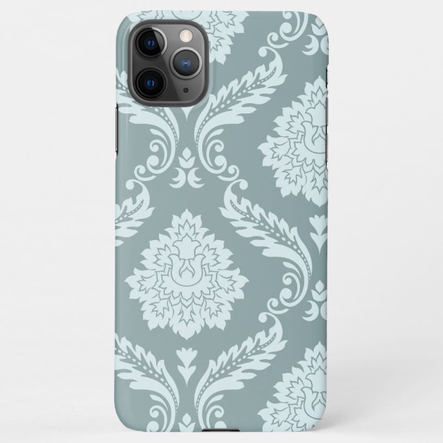 Coque iPhone Rococo Damask Art I Duck Egg Blue+Teal (Dos)
