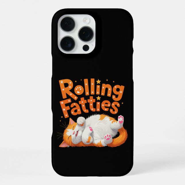 Coque iPhone Rolling Fatties Chat Funny Mignonne Amoureux des c (Verso)