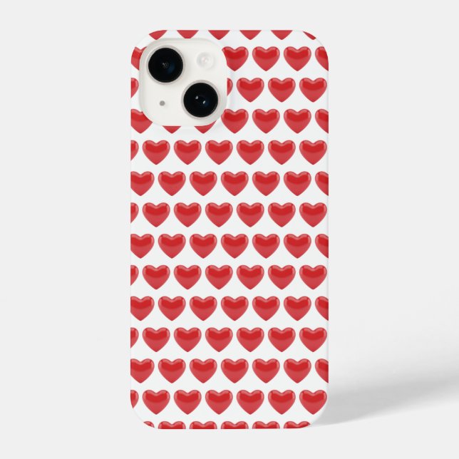 Coque iPhone Romantic Red 3D Heart Pattern Classic Valentine's (Verso)