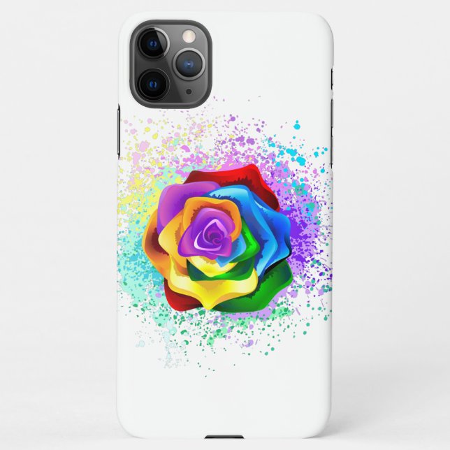 Coque iPhone Rose arc-en-ciel coloré (Dos)