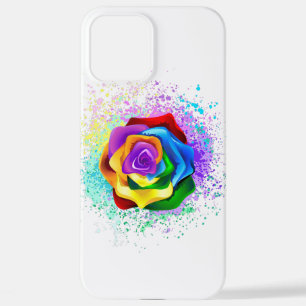 Coque iPhone 12 Pro Max Rose arc-en-ciel coloré