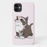 Coque iphone rose avec chat bébé - Personnalisable