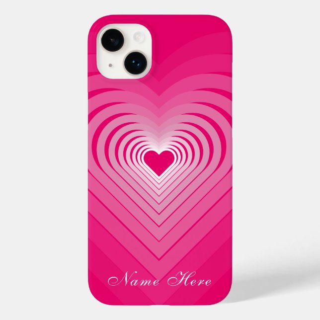 Coque iphone rose avec Coeurs Personnalisé Votre n (Verso)