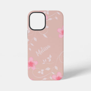 Coque iPhone 12 Mini Rose beige floral