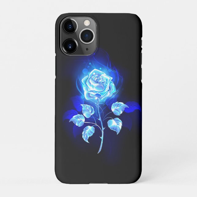 Coque iPhone Rose bleu brûlant (Dos)
