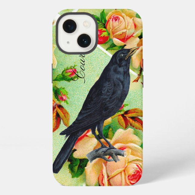 Coque iPhone Rose Courage de Corbeau (Verso)