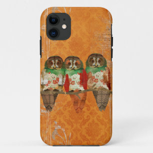 Coque iphone rose de hiboux d'ambre