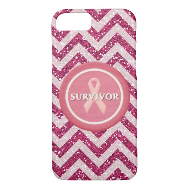 Coque iphone rose de ruban de rose de survivante (Dos)