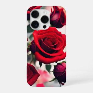 Coque iPhone 16 Pro "Rose écarlate en fleurs : un bouquet de passion"