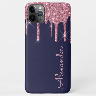 Coque iPhone 11Pro Max Rose personnalisé Blu Marine manuscrit BUDGET