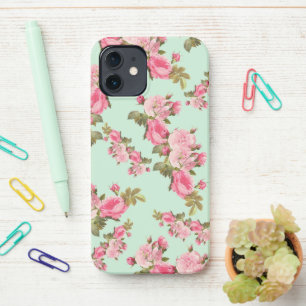 Coque iPhone 12 Rose vintage