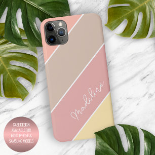Coque iPhone 16 Pro Max Roses personnalisés Rose Blush pêche orange jaune 