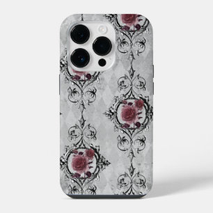 Coque Pour iPhone 14 Plus Roses roses sur fond gris