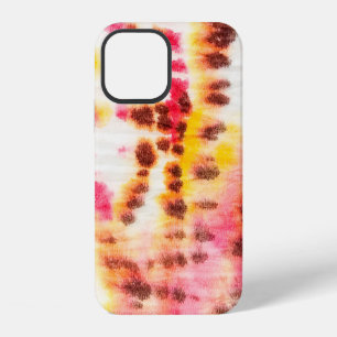 Coque iPhone 12 Rouge Artistique Sale. Texture Tie Dye. Pinceau Gr