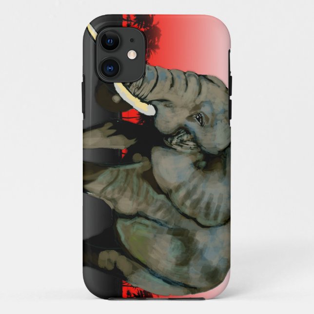 Coque iphone rouge d'éléphant (Dos)