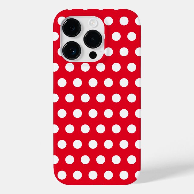 Coque iphone rouge Pois blanc - Couleurs personnal (Verso)