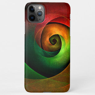 Coque iPhone 11Pro Max Rouge Vert Floral Moderne Art Abstrait Motif #21