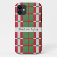 Coque iphone rouge vert tissu