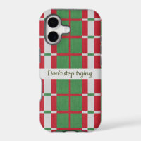 Coque iphone rouge vert tissu