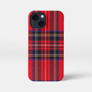 Etui iPhone 13 Mini Royal Stewart tartan rouge noir plaid