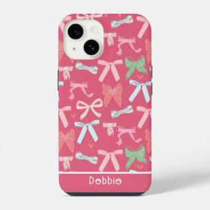 Coque Pour iPhone 14 Rubans Coquette Féminins