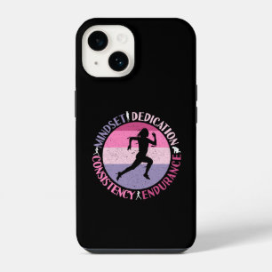Coque Pour iPhone 14 Running Mindset - Citation d'endurance de la fille