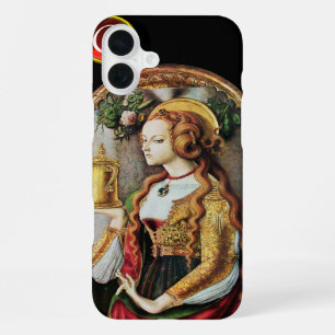 Coque iPhone 16 Plus SAINTE MARIE-MADELEINE Monogramme de gemme de rubi